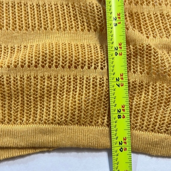 Rachel Zoe Yellow Linen Slouchy‎ Coastal Grandma Lagenlook Tunic Sweater Medium - Picture 8 of 9